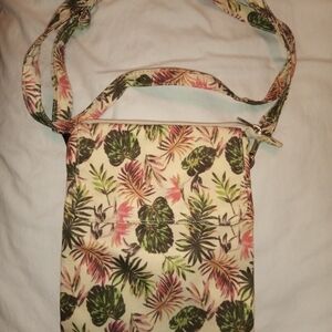 Floral Leaf Print Crossbody Bag
